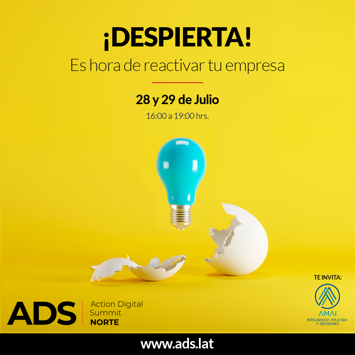 AmaiMexico's tweet photo. AMAI te invita al @summit_action #ADSnorte ¡Conéctate los días 28 y 29 de julio!
Registro: https://t.co/WwEhzeCKl0 https://t.co/dEWnPyGwMy