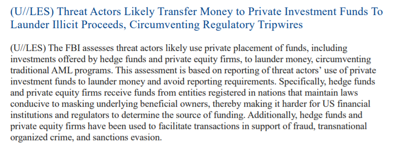 In order to arrange this, hedge funds accept money from off-shore havens where the true owners are concealed. Then bringing it into the US as part of the private fund which escapes regulations on banks & other transactions.  #MoneyLaundering