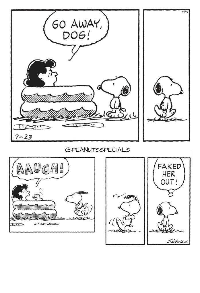 PeanutsSpecials's tweet photo. First Appearance: July 23, 1997
#snoopy #lucyvanpelt #goaway #dog #aaugh #faked #her #out #peanutsthursday #peanutsstrong #peanutshome #staysafe #schulz #ps #pnts #peanuts #officialpeanutsspecials #peanutsspecials https://t.co/vjnp2NCTqX