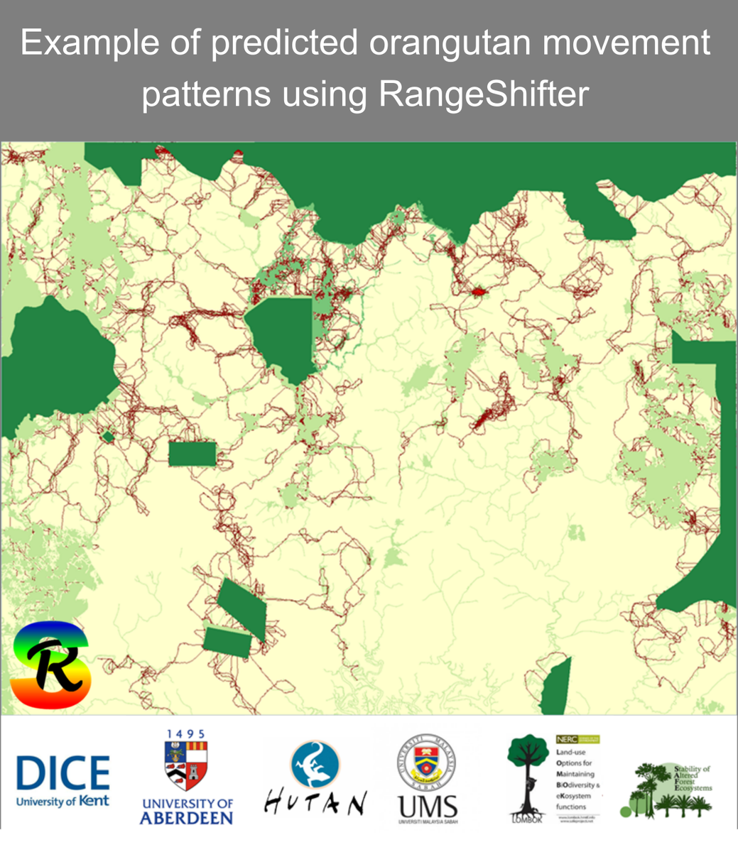 5/6 To work this out I’m using individual based models to predict  movements in oil palm estates, to assess population viability & to evaluate effects of different management options. Here’s a cool example using  #RangeShifter  #DICECON20  #SpsMon2
