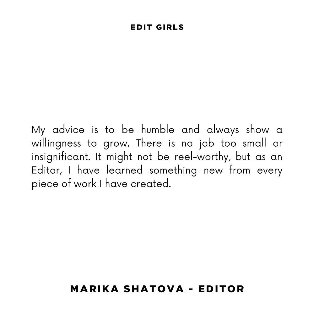 Our super talented #Editor, Marika Shatova, chatted to <a href="/edit_girls/">Edit Girls</a> about how she got into the industry, her career highlights so far and the advice she would give to those starting out. 🤓 Part 1 below!
#womeninpostproduction #editor #editgirls #femaleeditor