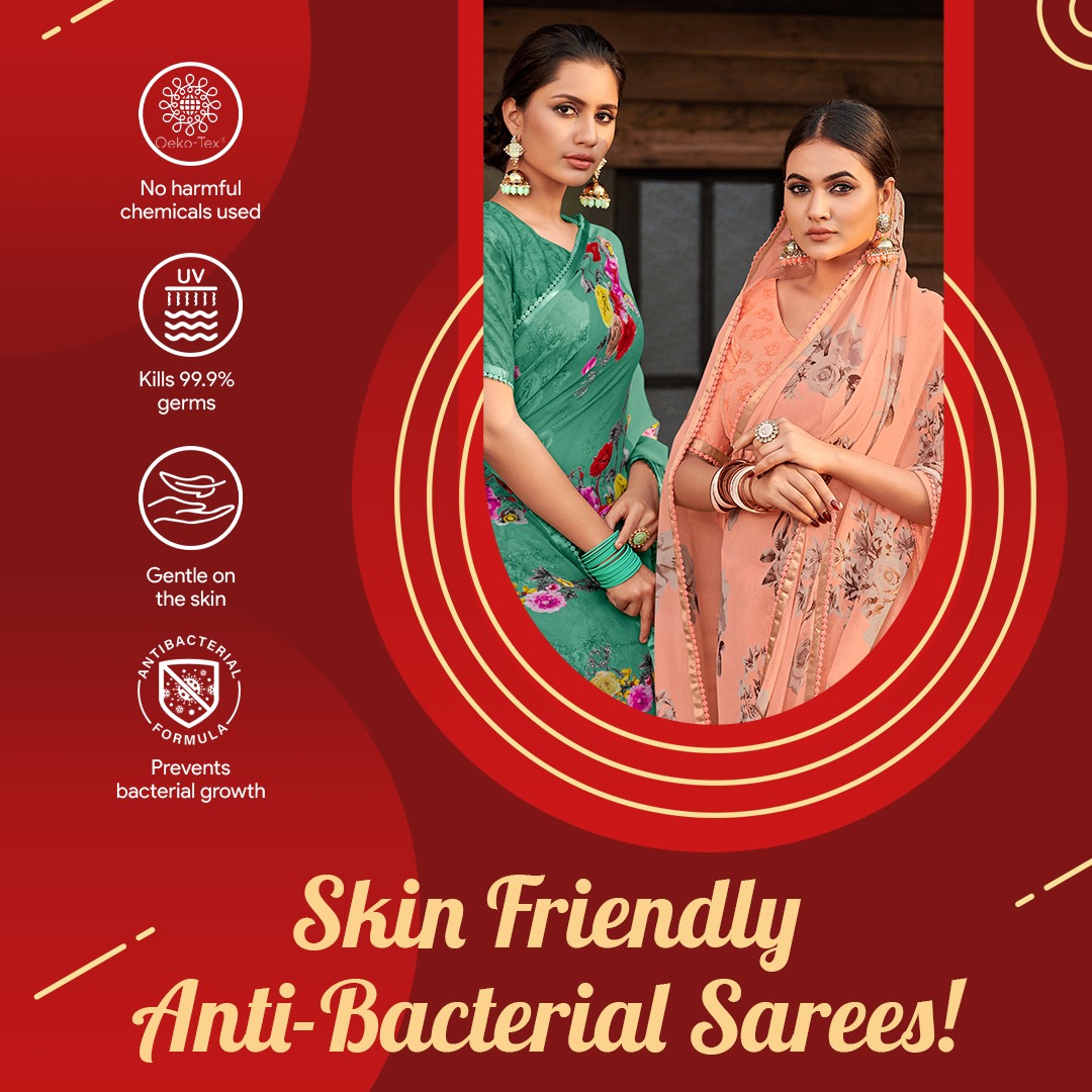 Laxmipatigroup's tweet photo. Laxmipati's antibacterial Sarees are gentle on the skin and undergo processes that make them bacteria and germs free!
Drape a layer of protection, explore these Sarees by visiting our website, today!
#laxmipatisaree #SareeTwitter #saree #sareelover #sareescollection #sareeswag https://t.co/xisQSgXmnU