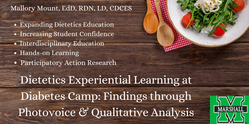 RDwithT1D's tweet photo. P73 Dietetics Experiential Learning at Diabetes Camp: Findings through Photovoice &amp; Qualitative Analysis https://t.co/PeRoIeBh3O --> Click here for more!

S/O to my dissertation committee! @LisaHeaton_MU 
@marshallucohp @eatrightWV @marshallu @eatright https://t.co/iOWLTiaeKH