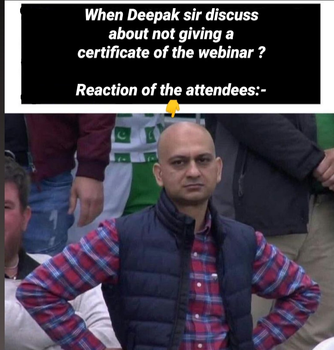 DrishanV's tweet photo. @highdeepak  
A meme is created before we dig into the journey #ddinternbatch4
#ddchamps #DigitalMarketing #digitaldeepak 

The main motive of posting this meme is to learn the concept , not running behind the certificates 😅 hope you guys like it. https://t.co/qK01sxzQIc