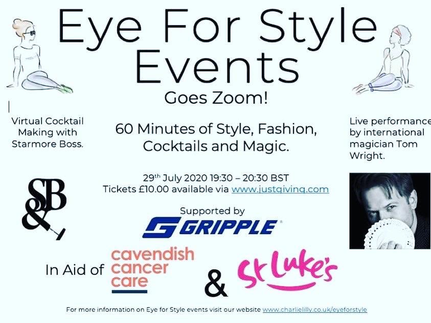 Zoom event supporting @StLukes_Sheff and @CavCancerCare organised by @therealCLilly Next Wednesday July 29 th July.Details on charlielilly.co.uk/eyeforstyle. Ticket link justgiving.com/crowdfunding/e… #sheffieldissupper #Yorkshire #fundraising #cancercharities @AdamATSocialUK @sheffield_tf