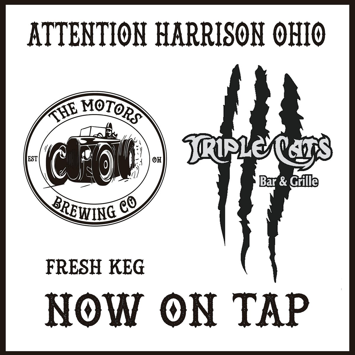 BrewMotors's tweet photo. Huge Thank You to TRIPLE CATS BAR & GRILLE for supporting local Cincinnati beer ! Now in addition to the over the top Triple Cats Bar & Grille food menu. Harrison residents can now enjoy an Ice Cold Motors On Tap Now !
#cincinnatibeer #alwayshandcrafted https://t.co/lzSid7EEai