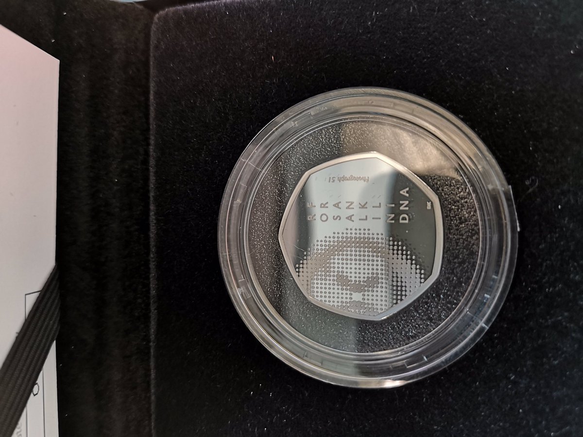 Helen1960Rose's tweet photo. Just received the new 50p coin on Rosalind Franklin. It’s one of the best designs in my collection. Very very happy. @STEMLearningUK https://t.co/T0m41Bg8z6