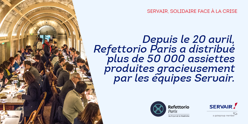 Nos équipes sont fières d’avoir apporté leur soutien à <a href="/RefettorioParis/">Refettorio Paris</a>, le restaurant solidaire du #Chef <a href="/massimobottura/">massimobottura</a>, membre du Studio Culinaire #Servair !