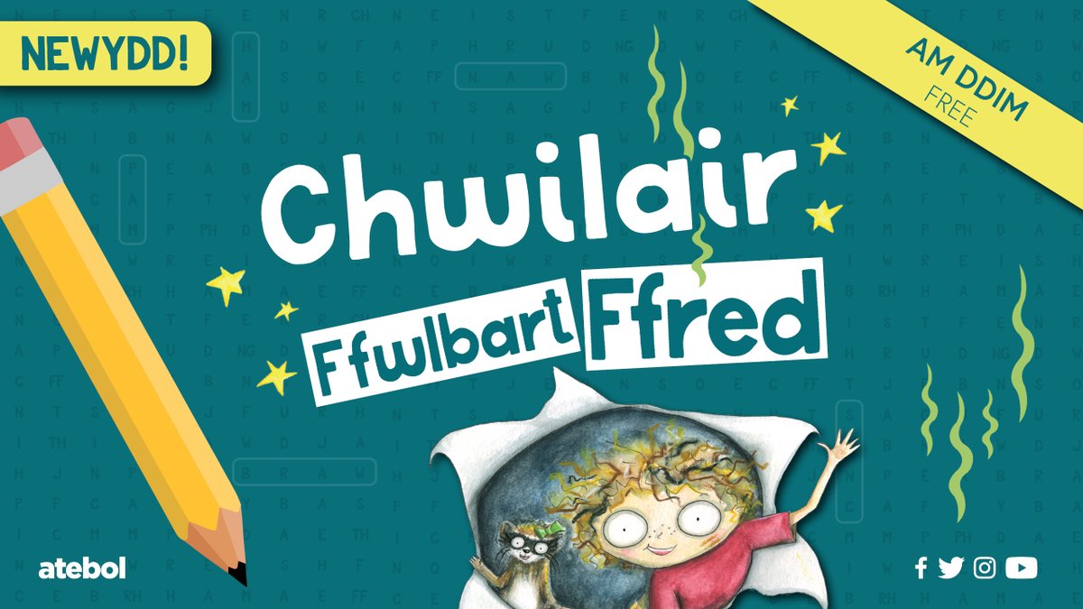Atebol's tweet photo. 📗 Hoffi odli? Wedi gweld ein llyfr newydd Ffwlbart Ffred: Drewi fel Ffwlbart gan @sionirobs @BethanMaiArtist? 🐾

🔎 Dewch i chwilio am rai o'r geiriau sy'n odli yn y chwilair 
 
✏️Can you find the rhyming words in our new word search?

👉 AM DDIM | FREE: https://t.co/8wK9RWiOfW https://t.co/K37bU298GZ