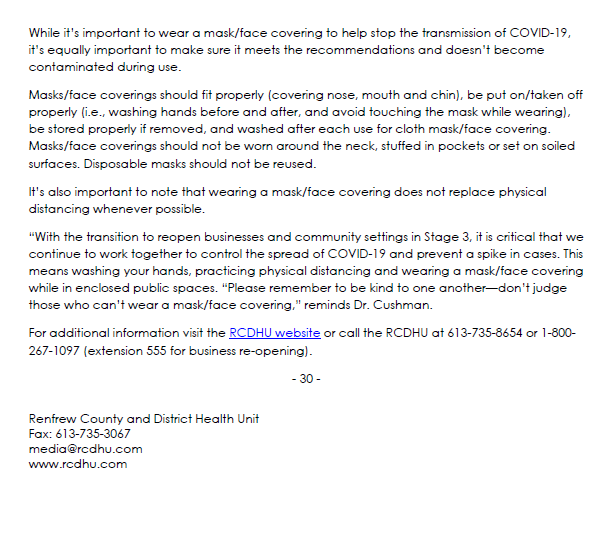 RCDHealthUnit's tweet photo. UPDATE: #RCDHU has developed a #COVID19 Information for Business Operators Toolkit to support businesses across RCD as they continue to reopen under Stage 3. 
Keep it up with  #PhysicalDistancing, #WashYourHands, and to #MaskUpCanada. 💪

More info at: https://t.co/miBQnG5wEa https://t.co/5tHE4h6nM8