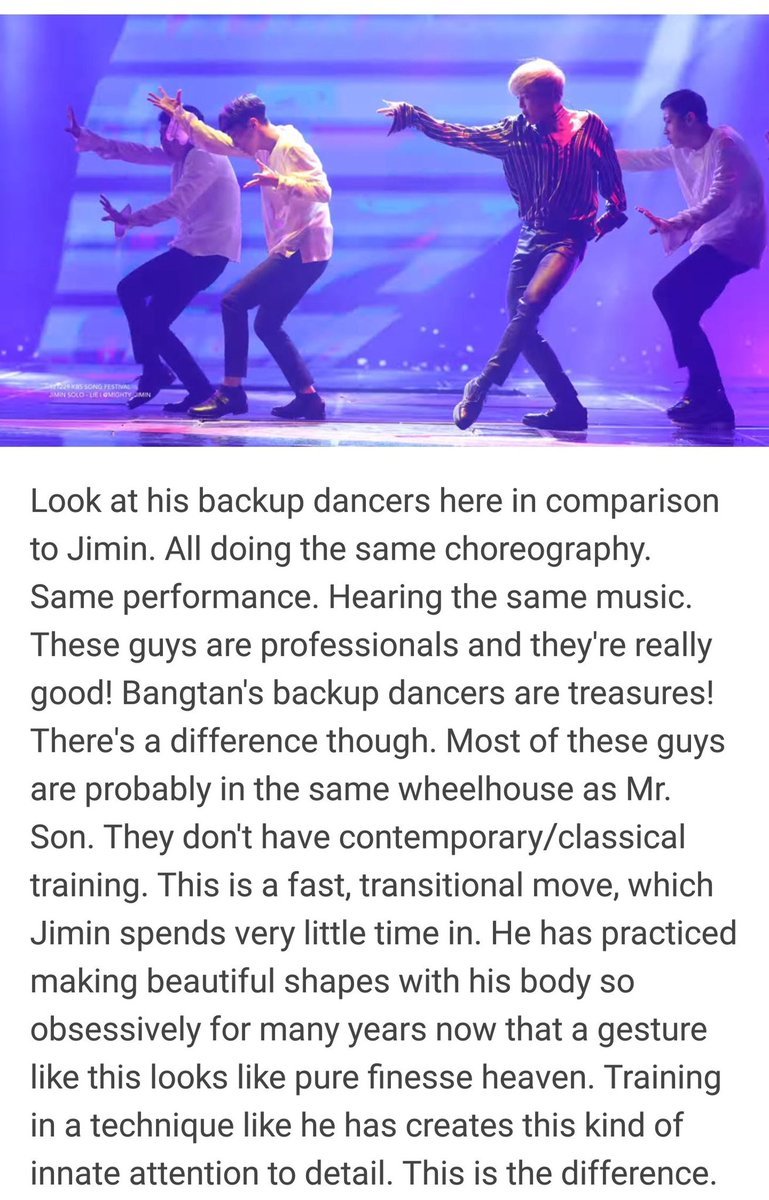 pjm_jm13's tweet photo. A classically trained dancer praised and explained Jimin's beautiful contemporary skills and techniques in "Lie"🔥
#JIMIN https://t.co/R1qcZGhAfM