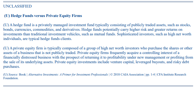 Here is a good breakdown on how these funds work.Hedge funds buy stocks & bonds subject to SEC regulation. private equity firms handle investments in companies that are not publicly traded.