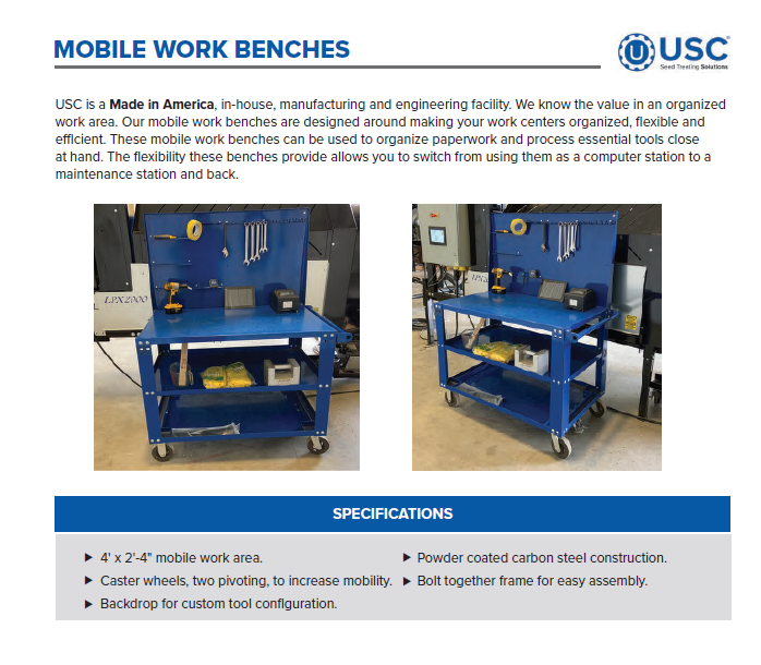 DirectEntInc's tweet image. @USC_LLC #MadeInTheUSA #MobileWorkBench Perfect for your #SeedTreating operation.  Nice little accessory next to your #LPV #LPX #LP800 #LP2000 #MX2500 #AT500H #SeedTreater