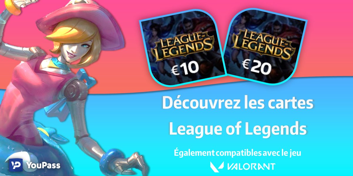 Vous rêvez d'un nouveau champion pour jouer sur la Faille 🦌 ? ou d'un nouveau Skin pour écraser vos adversaires en beauté🌸? Mais il vous manque quelques Riot Points ?

Découvrez dès maintenant les cartes 10€ et 20€ League of Legends sur YouPass ➡ bit.ly/3eUnmSj