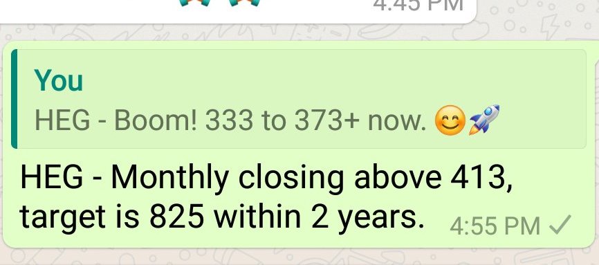 Stock name - HEG Ltd. ( #HEG) - 333 to 5000+ during the 2017 bull market