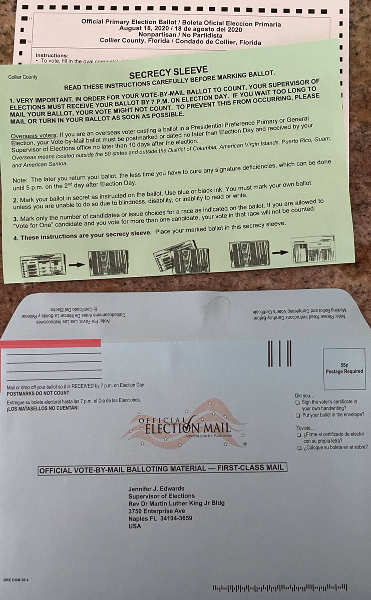 Here it is Ladies and Gentlemen, the most dangerous tool in America... My wife and I signed up for mail-in ballots, took <a href="/AOC/">Alexandria Ocasio-Cortez</a> ‘s advice and we voted in our PJ’s (no pics). If you truly want your voice heard, please take the time to do the same <a href="/CollierVotes/">Collier County Supervisor of Elections</a> <a href="/USAGov/">USAGov</a> #ivoted
