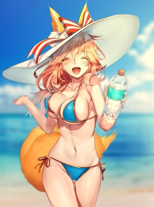 【FGO】水着玉藻ちゃん
`'?`'?️
#FGO 
#玉藻の前 
#海の日 