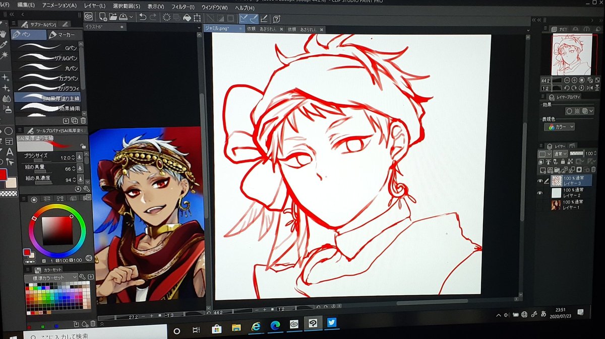 無理無理無理。
似ないし装飾品とか多すぎて無理?
ノリと勢いで描くなとあれほど… 