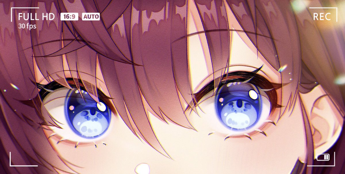 ichinose shiki 1girl solo blue eyes looking at viewer brown hair eye focus close-up  illustration images