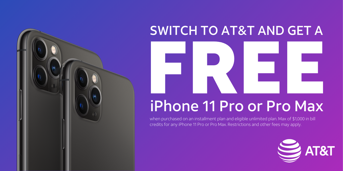 For a limited time, score an iPhone 11 Pro/Pro Max for FREE when switching to AT&amp;T! Speak with a Sales Rep to learn more by visiting our AT&amp;T Store at 5621 Carolina Beach Rd, Unit B Wimington, NC 28412 or give us a ring at 
910-390-5433.