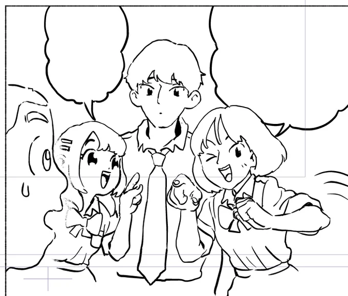 このコマ、可愛く描けた気がする 