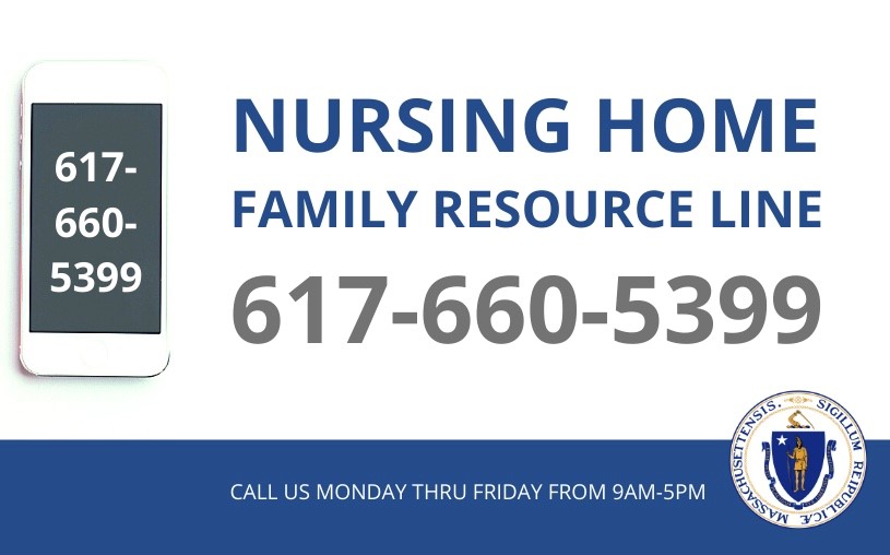 MassDPH's tweet photo. Families with loved ones in Massachusetts nursing homes can use this dedicated Family Resource Line to get info &amp; resources, coordinated across state agencies. Call from 9am-5pm, Monday thru Friday.
📞: 617-660-5399
@MassHHS @Mass_EOEA #covid19MA https://t.co/uWpLUQXGwj