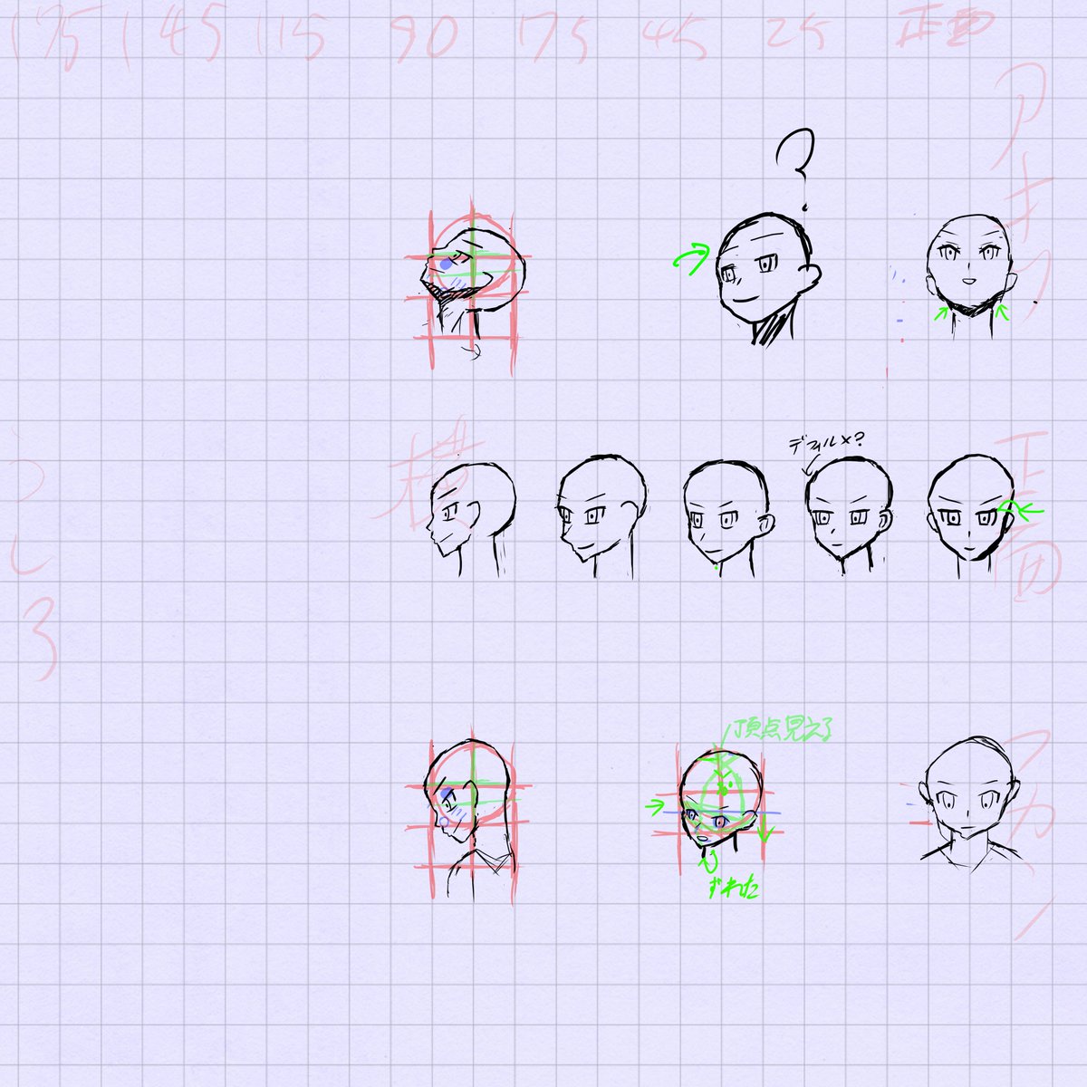 ジェネル イラストと動画作る人 あおりとフカンの顔を付け足した 一週間近く考えた個人の結論としまして 分かりにくい角度は３dモデル数体と目指している絵師のイラストを見比べながら描いたほうが上手く描けるかと おい