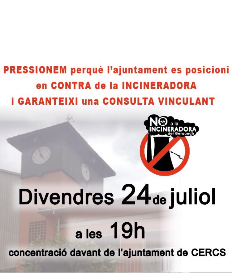 PCercs's tweet photo. Demà divendres 24 tots a Cercs!!!! #airenetcercs #berguedàsostenible #niaquínienlloc #noincineradoracercs https://t.co/6UyBtiQQu6