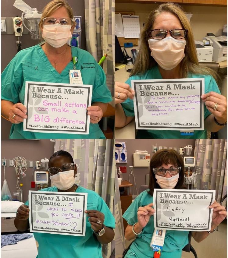 Lee_Health's tweet photo. We wear a mask for you, will you please wear one for us? #WearAMaskSouthwestFlorida.
Mask Etiquette and Care: What You Need to Know:
https://t.co/hyFllZuwt0
#LeeHealthStrong #WearAMask #WearAMaskSWFL https://t.co/YbP4wZ5KaQ
