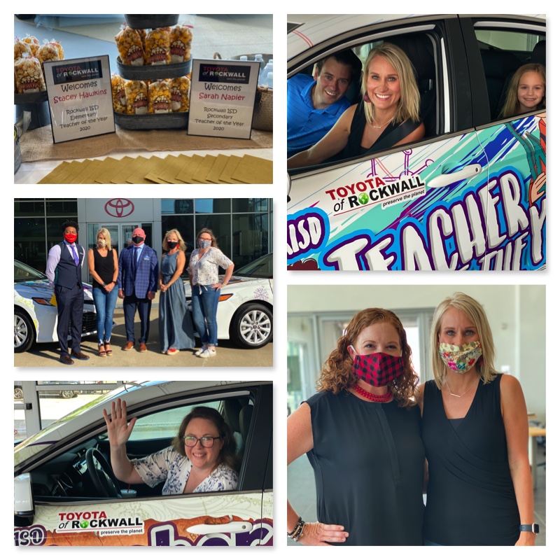 This week, the 2020 Rockwall ISD Teachers of the Year, Stacey Hawkins from Linda Lyon ES and Sarah Napier from Cain MS, received their new cars for the year from Toyota of Rockwall! Thank you to Toyota of Rockwall for honoring these teachers! #ILoveRockwallISD