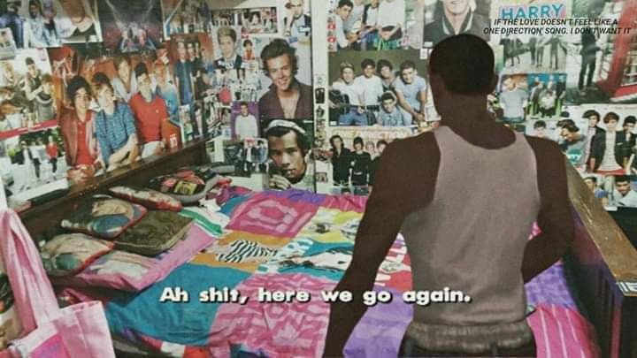 whoissthisbitch's tweet photo. Mi madre viendo cómo vuelvo a poner todos mis posters otra vez #10YearsOfOneDiretion https://t.co/Pp9ozJW9Sh