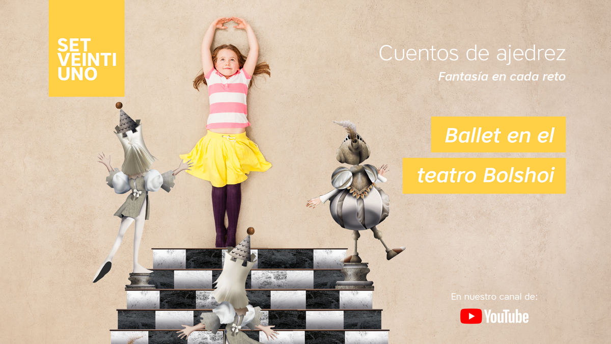 SetVeintiuno's tweet photo. ¡Último 📽️episodio de ♟️#CuentosdeAjedrez! Es una historia preciosa: "🩰Ballet en el teatro Bolshoi" donde el compositor Prokófiev y el campeón de #Ajedrez Smyslov nos llevan de la mano a uno de los jaque mate más sencillos: el de la 🪜escalera https://t.co/gd9e2PiyjC #Empatía https://t.co/YPNglEiXB8