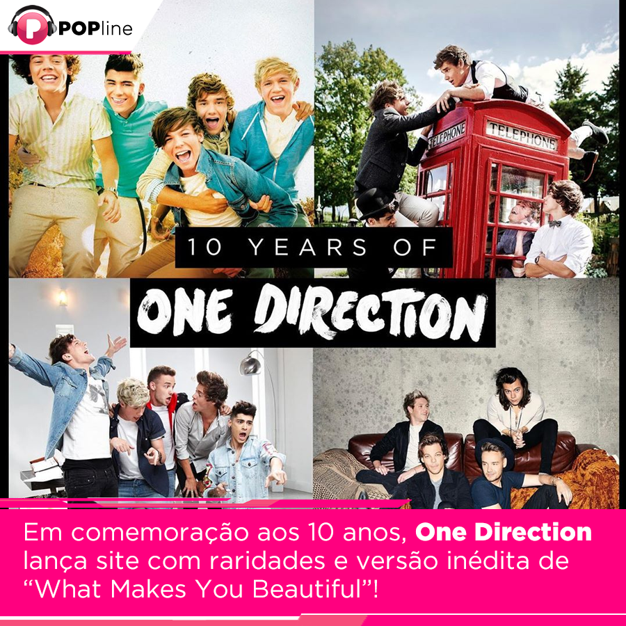 POPline's tweet photo. O @onedirection comemora 10 anos desde sua criação e não foi dessa vez que os fãs ganharam a tão esperada reunião. No entanto, tem conteúdo especial! Além disso, os integrantes estão se pronunciando em homenagem. Confira: https://t.co/DdmGuEsq0b https://t.co/rL7EoeSDkt