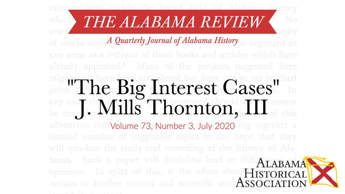 Join us at noon for a conversation with Alabama Review editor Matthew Downs and J. Mills Thornton, III, who will discuss his upcoming article. ▶ aub.ie/aha.