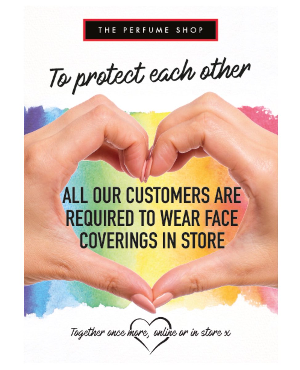 TPSWestQuay's tweet photo. In line with the latest guidance from the Government, face coverings will be compulsory in our stores from (24th July)
❤️❤️ Please come prepared and shop safe ❤️❤️ https://t.co/O17AvISFBx