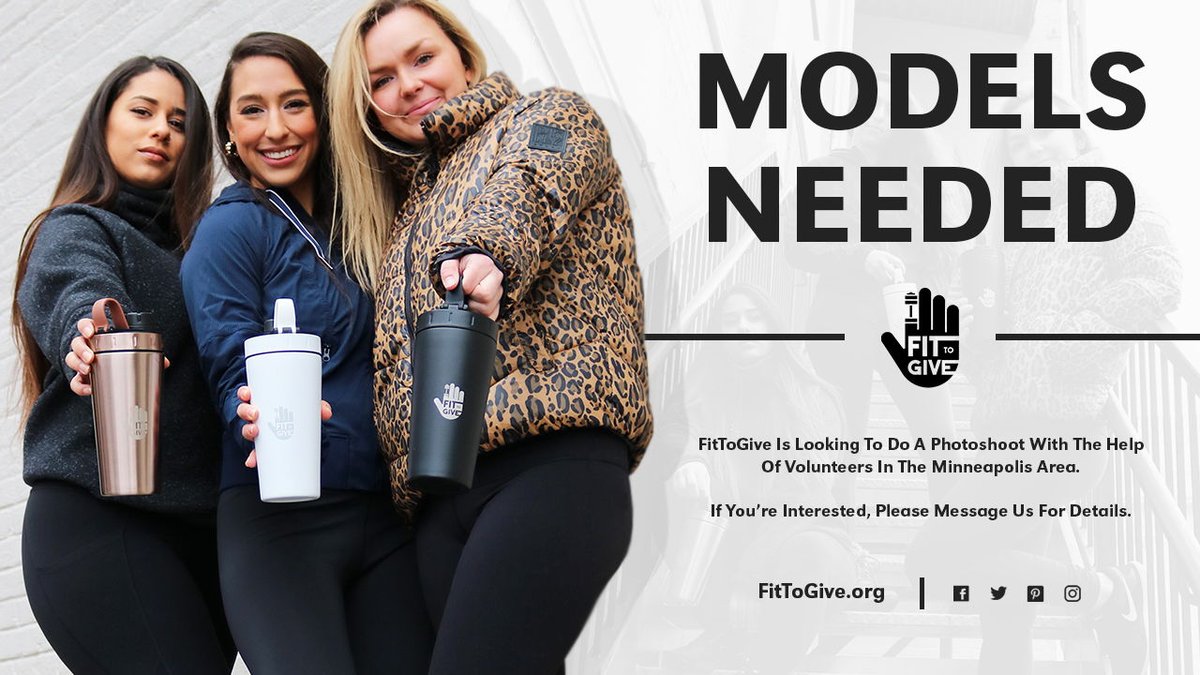 fittogive1's tweet photo. Are You Looking For An Opportunity To Build Your Modeling Portfolio?👍

We Are Looking For Volunteers In The Minneapolis Area To Do A Photoshoot With Our Shaker Bottles!😱

Please Message Us For More Details🤩

#FitToGive #MakeADifference #Photoshoot #Minneapolis #Opportunity https://t.co/xzqO61sTmf
