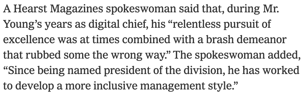 And with regards to these two statements made about Troy's behavior more generally...