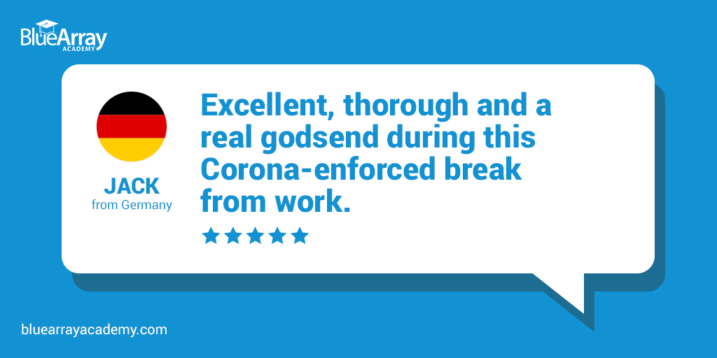 bluearrayseo's tweet image. Thanks for the awesome feedback, Jack! 🙌 
What a great way to learn more during your break! 💪

Well done to everyone who has decided to boost their skills during this difficult time 👏

Learn #SEO the Blue Array way ➡️   bluearrayacademy.com

#bluearrayacademy #seocourse