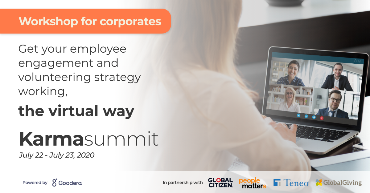 wearegoodera's tweet photo. We're getting warmed up! #StayTuned for a hands-on #Virtual Volunteering Workshop for #Corporates with International Association for Volunteer Effort and Platypus Advisors
Come join the #goodforgoodnesssake at #KarmaSummit
#HR #sustainability #rebuildingcommunities https://t.co/aIXxtFsATQ