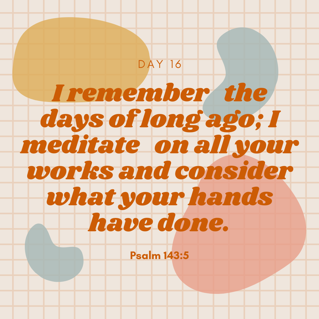 UCatOKSTATE's tweet photo. - DAY 16 -
Continue this prayer in your own way. Dwell on God’s faithfulness. The times over and over again he has been enough. Contemplate these things. Make a physical reminder of them in your world.

- Psalm 16:8 - https://t.co/CKQCSndclW