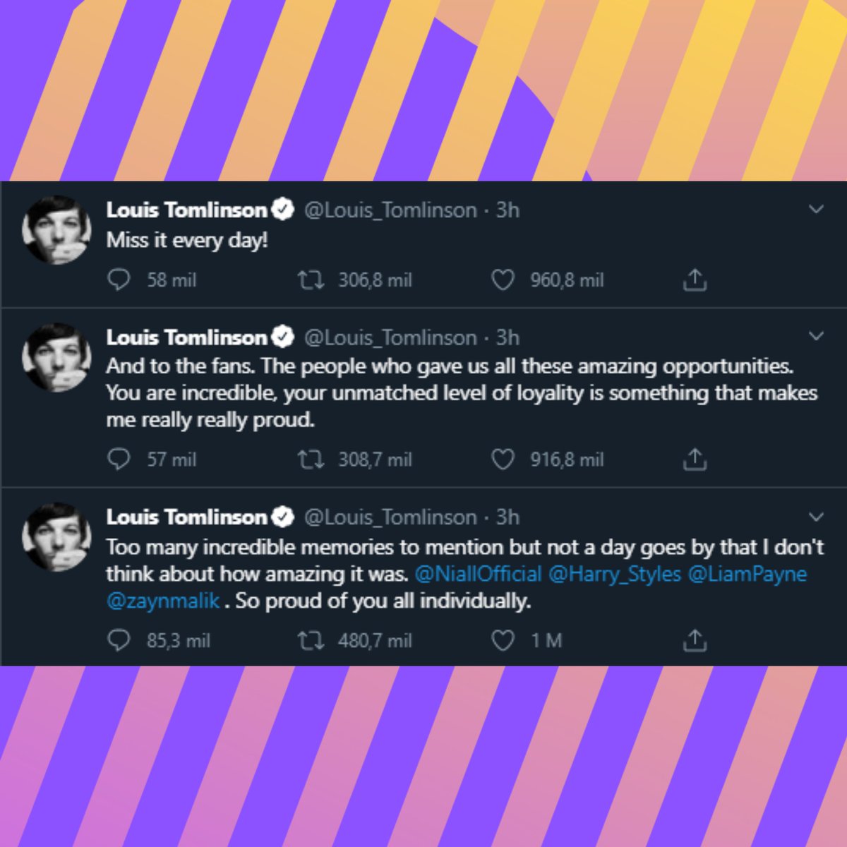 ITMNewsOk's tweet photo. 🎤|¡@OneDirection celebra su decimo aniversario como banda y @Harry_Styles, @Louis_Tomlinson, @NiallOfficial y @LiamPayne recurrieron a sus cuentas de Twitter para conmemorar #10yearsof1d este #23dejulio, agradecerle a las fans y tambien a @ZaynMalik! 😭❤ #10YearsOfOneDirection https://t.co/wZUsx3kT6K