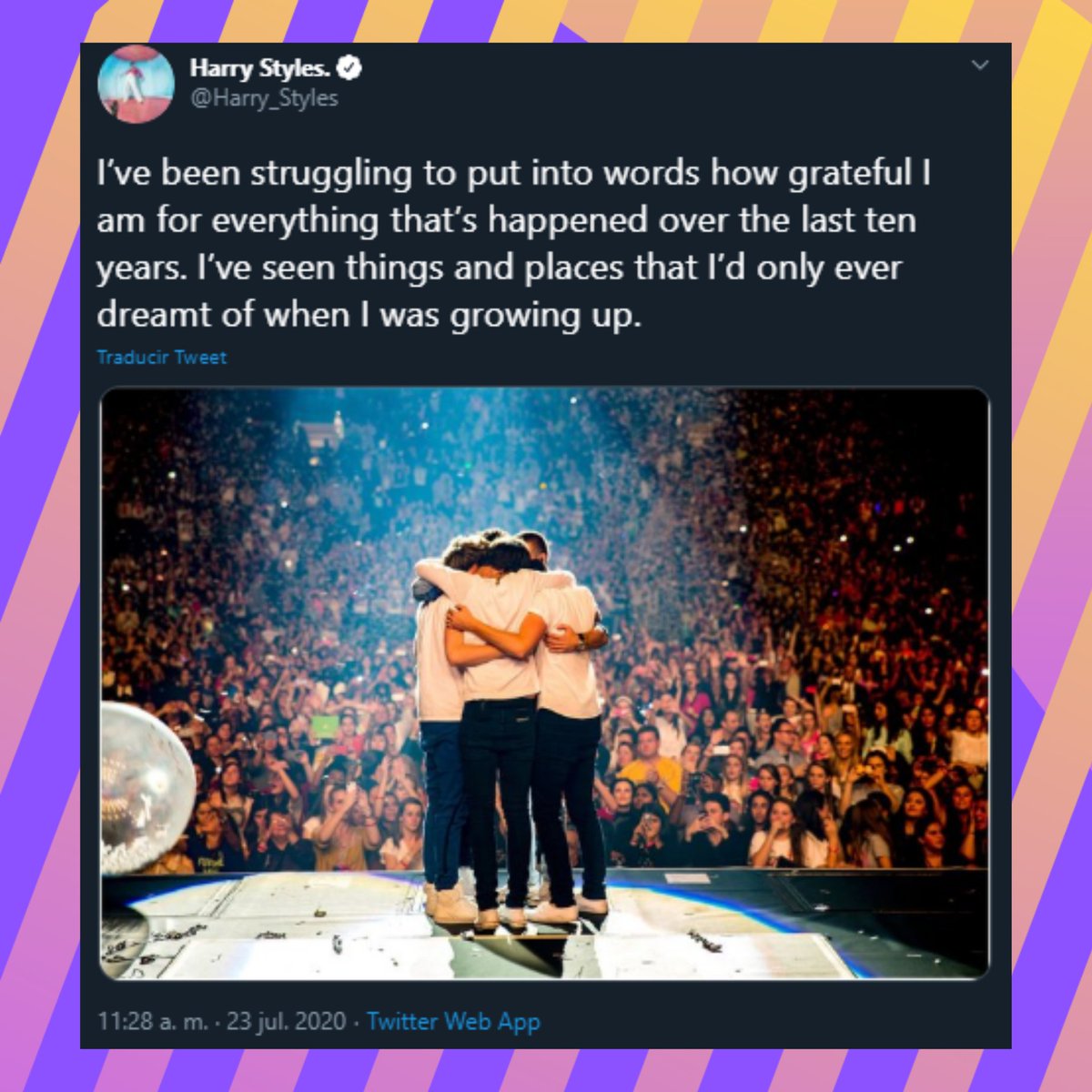 ITMNewsOk's tweet photo. 🎤|¡@OneDirection celebra su decimo aniversario como banda y @Harry_Styles, @Louis_Tomlinson, @NiallOfficial y @LiamPayne recurrieron a sus cuentas de Twitter para conmemorar #10yearsof1d este #23dejulio, agradecerle a las fans y tambien a @ZaynMalik! 😭❤ #10YearsOfOneDirection https://t.co/wZUsx3kT6K