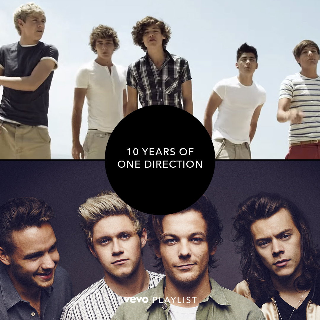 Vevo's tweet photo. And just like that... It's been 10 years since Liam, Harry, Niall, Louis and Zayn stole our hearts ❤️ Reminisce the good times with @onedirection by watching our playlist now! Cheers to the boys! #10YearsOf1D #OneDirection2020
⠀⠀⠀⠀⠀⠀⠀⠀⠀
▶️ https://t.co/4JOVBfeT3m https://t.co/mn0PRRoFUN