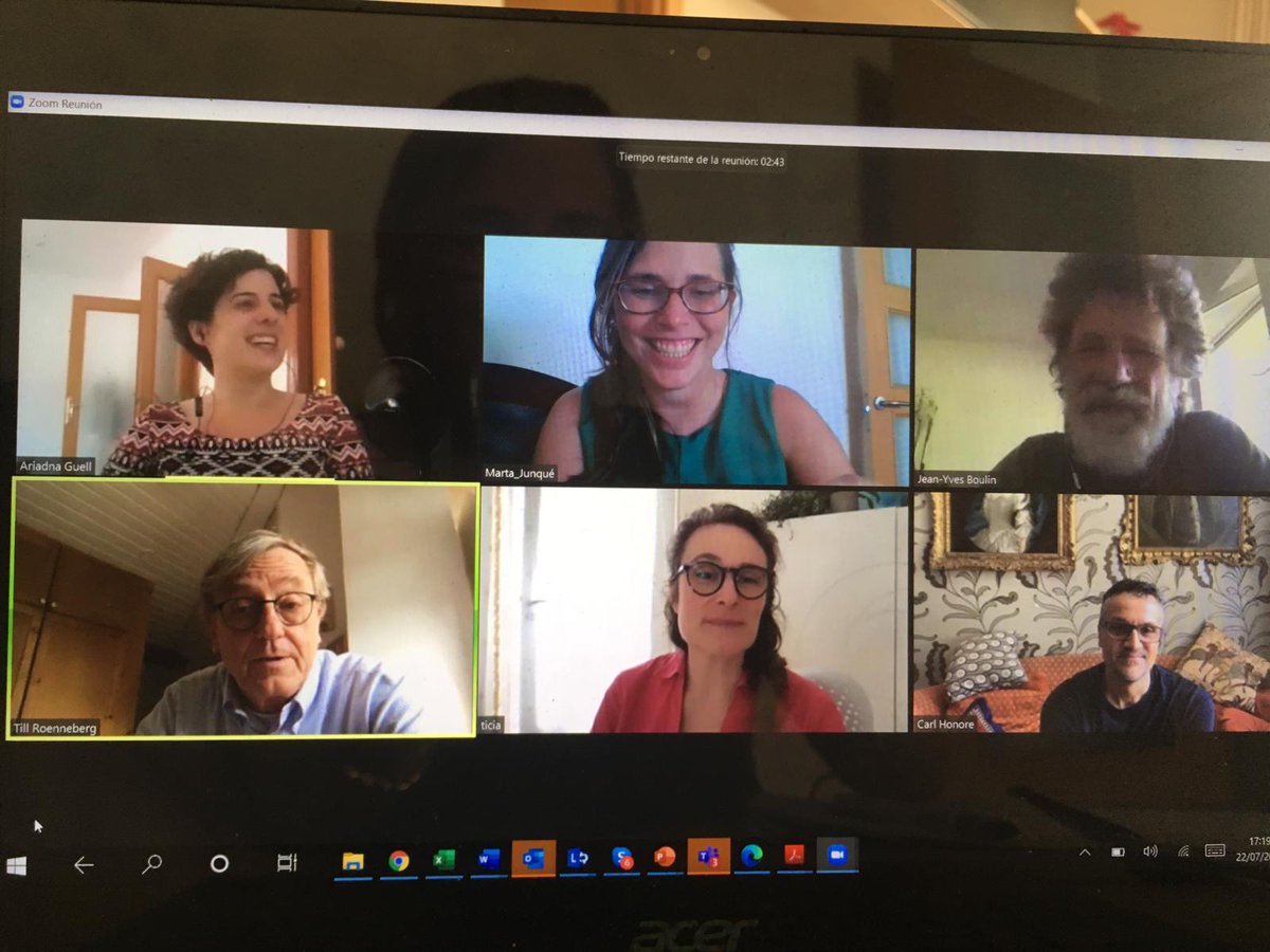 MartaJunque's tweet photo. Very productive meeting with @carlhonore @TillRoen @betere_tijden @TempoTerr   and @BCNTimeUse to review the list of the #TimeUseWeek2020 topics and participants. 

👉Save the date: 23-29 of November 2020 via online! 

More info:   
https://t.co/pl4JKoofTo https://t.co/99joWwFbzN