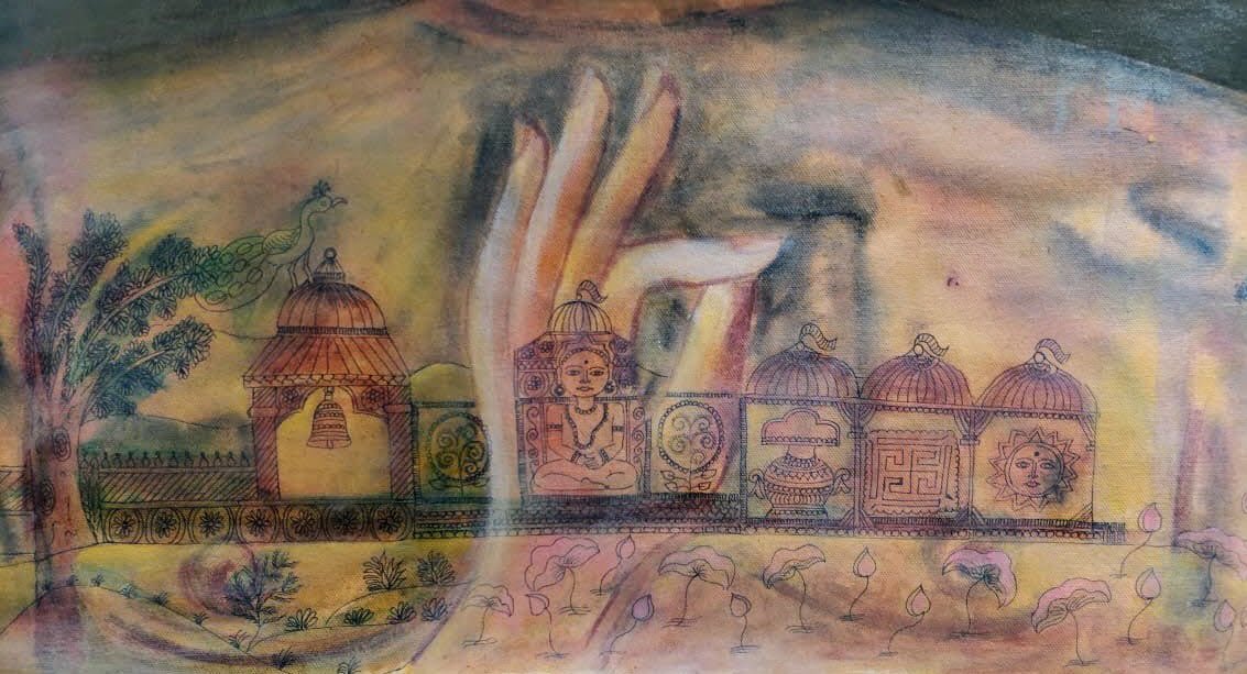PalkhiwalaAlpa's tweet photo. Sophrosyne
(n.) soundness of mind.
#partofwork #yoga #meditation #ArtistOnTwitter #serenity #religiousart #indianculture #jainism #artoftheday #artinthetimeofcorona #breathezen #covidart #artwork #goodvibes #healthyliving https://t.co/c4GQ4IYxFb