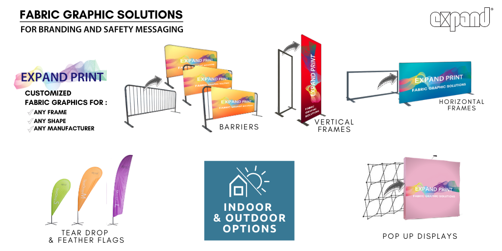 Save money by “reskinning” your display hardware with fresh fabric graphics using your existing frames, barriers, or flag stands. Request your new graphics here bit.ly/2CPg0SB  #display #displaysolutions #Covid_19