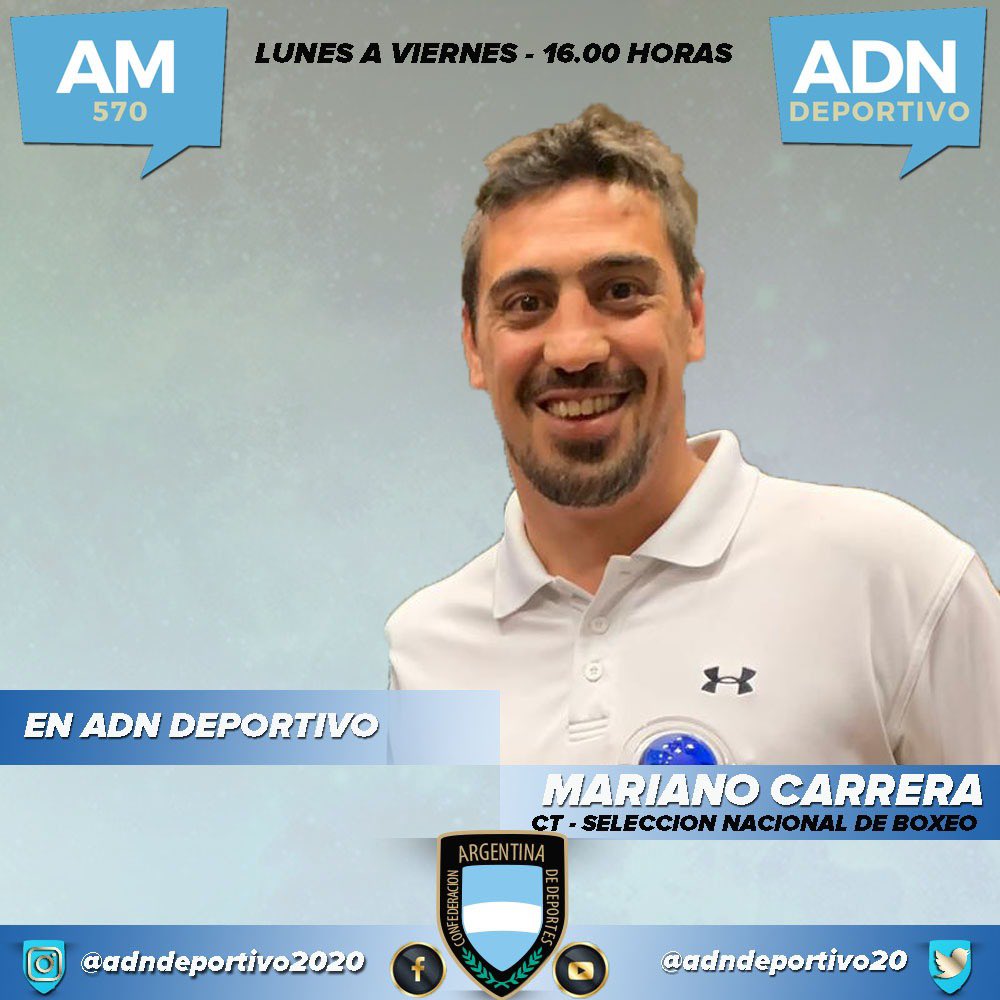ADNDeportivo21's tweet photo. 📌 HOY. Jueves en @Adndeportivo20 🏅 

🎙Charlamos con Mariano #Carrera, miembro del CT de la Selección Nacional de Boxeo 

🗣”Derribando Obstáculos” de la mano de @LLBS_Bowling 

🗣”Deconstruyendo el rugby” de la mano de @facusassone https://t.co/TJJ2m2lWN7