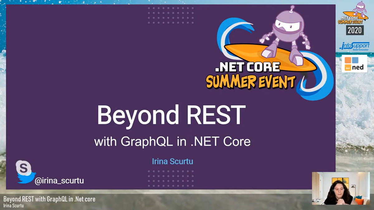 Do you want to learn more about GraphQL? Then watch the talk that <a href="/irina_scurtu/">Irina Dominte (Scurtu)</a> gave at .NET Core Summer Event 2020. #NETCoreEventNL 
buff.ly/3dVHfaT