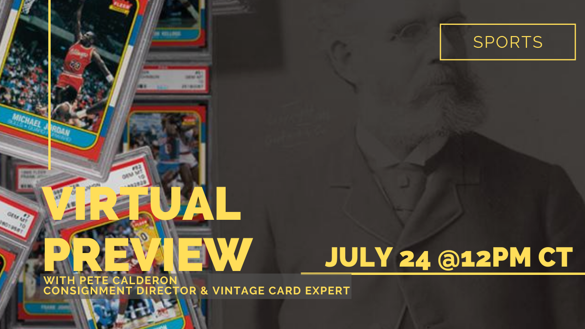 Heritage_Sport's tweet photo. Batter up, sports fans, card collectors, & hobby enthusiasts!
Our ZOOM Virtual Auction Preview for the July 30-31 Summer Sports Card Catalog Sale, No. 50028 is coming up!
Summer Sports Card Preview: July 24th at 12pm CT #virtualpreview #thehobby https://t.co/LsqQPXCVYO https://t.co/sdWqLWyEvz