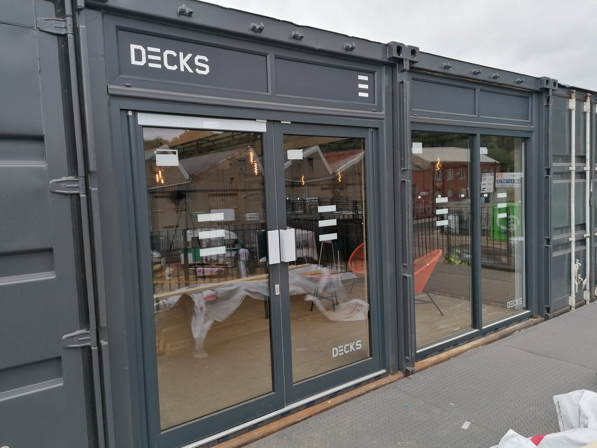 SignsLandmark's tweet photo. Been fitting graphics today... This place is going to be fantastic... "DECKS" down at #Kelham Island Sheffield. Opens 1st August... 👌💪 https://t.co/WhvhW8zPiJ